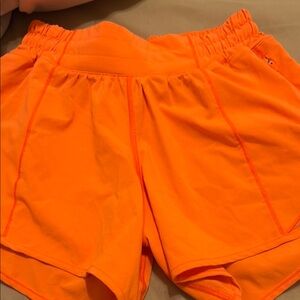 Women's Orange Athletic Shorts